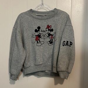 GAP Heather Gray Mickey & Minnie Sweatshirt
